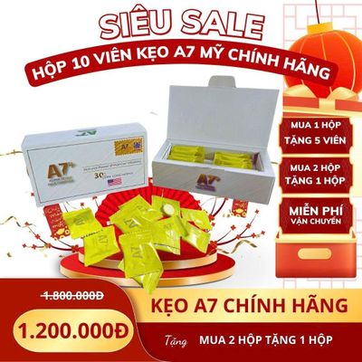 Kẹo nhân sâm tăng sinh lý lâu ra nam và nữ A7 ALPHA SEVEN Hộp 10 viên