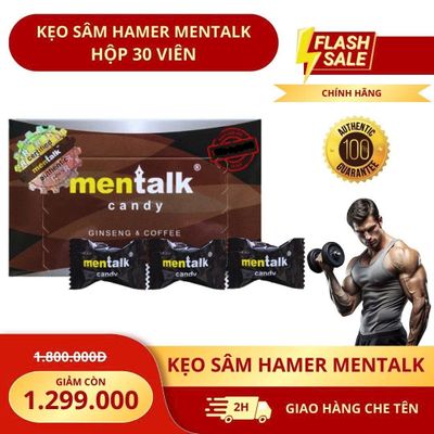 Kẹo nhân sâm tăng sinh lý lâu ra nam và nữ Mentalk Hộp 30 Viên