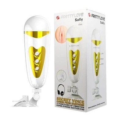 Cốc âm đạo giả gắn tường hình miệng có 12 chế độ rung