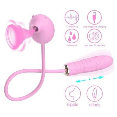 Trứng rung 7 chế độ 2 đầu có 3 tần số hút dài 6.6cm