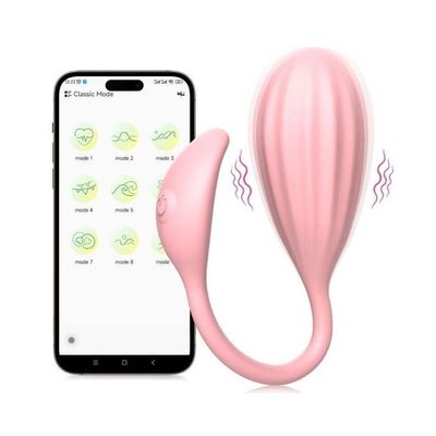 Trứng rung silcion điều khiển qua APP có 9 tần số dài 99.5mm