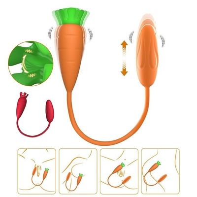Trứng rung 2 đầu quả cà rốt silicon có 10 chế độ dài 429mm