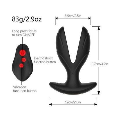 Máy rung hậu môn silicon 2 nhánh có sốc điện dài 10.7cm