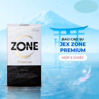 Bao cao su JEX Zone Premium Siêu mỏng vừa vặn nhiều gel bôi trơn Hộp 5 cái