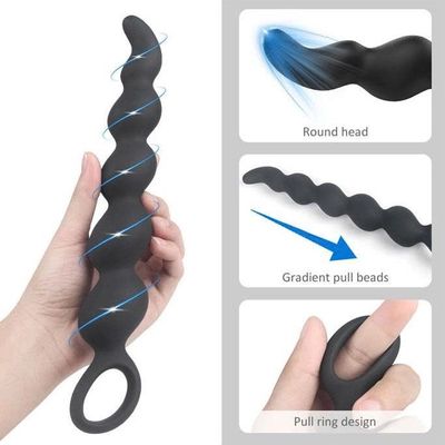 Đồ chơi hậu môn anal beads silicon uốn cong dài 27.5cm