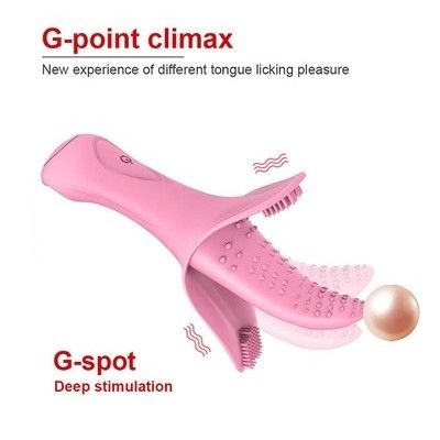  Lưỡi rung tình yêu chất liệu silicon có gai hồng dài 16cm