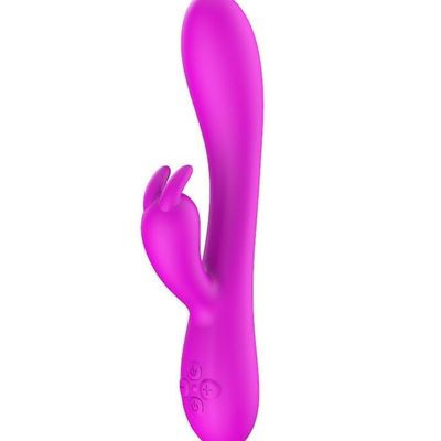 Máy rung tai thỏ silicon sưởi ấm có 16 chế độ dài 25cm