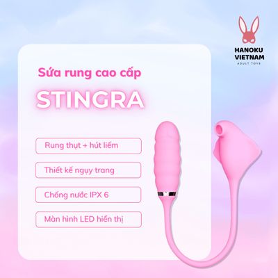(Có video)Trứng rung hút 2 đầu kích thích đa điểm cao cấp Stingra