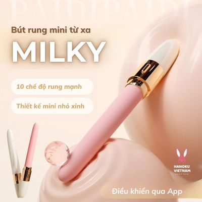 (Có video) Que rung mini hình thỏi son nhỏ gọn Milky điều khiển từ xa