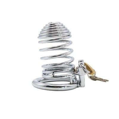 Khóa dương vật inox dạng lồng với 12 thanh tròn