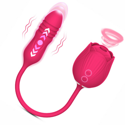 Trứng Rung Kết Hợp Đầu Bú Hút Hoa Hồng Kích Thích Nhũ Hoa & Điểm G