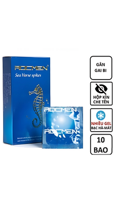 Bao cao su ROCMEN cá ngựa xanh-gân gai-mát lạnh-kéo dài thời gian
