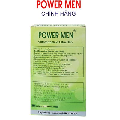 Bao cao su Size Lớn 55mm Power Men Comfortable Ultra Thin