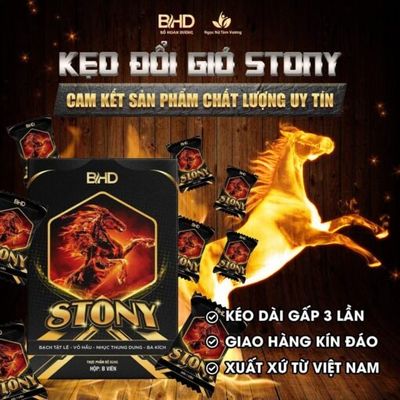 Viên kẹo ngậm nhân sâm cương và kéo dài nam 4 Viên Kẹo Stony chính hãng