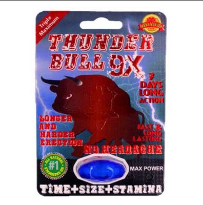 Viên Uống Phục Hồi Và Tăng Cường Sức Khỏe Sinh Lí Nam Giới Thunder Bull 9X Vỉ dùng thử 1 Viên  | CHE TÊN SẢN PHẨM