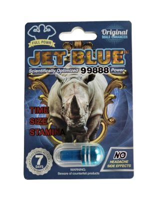 Rhino Jet Blue 99888 (Full Power Original) Viên uống hỗ trợ tăng cường sinh lý Nam và kéo dài thời gian QH Vỉ 1 viên
