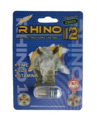 Viên Uống Phục Hồi Và Tăng Cường Sức Khỏe Sinh Lí Nam Giới Rhino 12 (Platinum 25000mg) Vỉ dùng thử 1 Viên  | CHE TÊN SẢN PHẨM