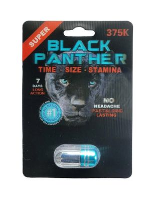 Viên Uống Phục Hồi Và Tăng Cường Sức Khỏe Sinh Lí Nam Giới Super Black Panther 375K Vỉ dùng thử 1 Viên  | CHE TÊN SẢN PHẨM