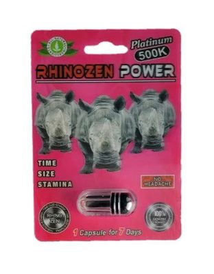 Viên Uống Phục Hồi Và Tăng Cường Sức Khỏe Sinh Lí Nam Giới RhinoZen Power Platinum 500K Vỉ dùng thử 1 Viên  | CHE TÊN SẢN PHẨM