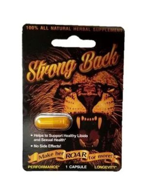 Viên Uống Phục Hồi Và Tăng Cường Sức Khỏe Sinh Lí Nam Giới Strong Back (Like A Lion King) Vỉ dùng thử 1 Viên  | CHE TÊN SẢN PHẨM