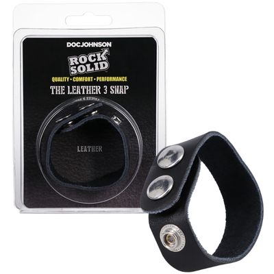 Vòng đeo dương vật Doc Johnson The Leather 3 Snap nhỏ gọn