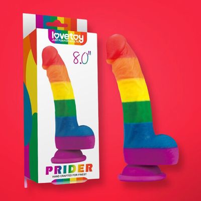 Dương vật giả gắn tường Lovetoy Prider 8 inch đa sắc