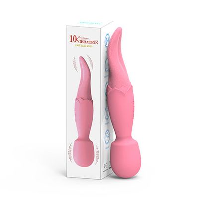 Chày rung massage kèm lưỡi liếm Double End 10 chế độ