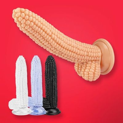 Dương vật giả trái bắp silicon mềm dẻo, có đế hít tường Rung Cực Sướng - Chính Hãng