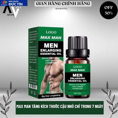 Tinh dầu massage nam MAXMAN giúp tăng kích thước cậu bé nhanh chóng sau liệu trình sử dụng