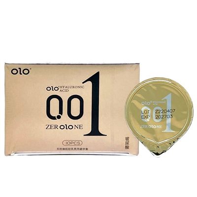 Bao cao su siêu mỏng kéo dài thời gian OLO 001 Vàng 10 cái che tên chính hãng
