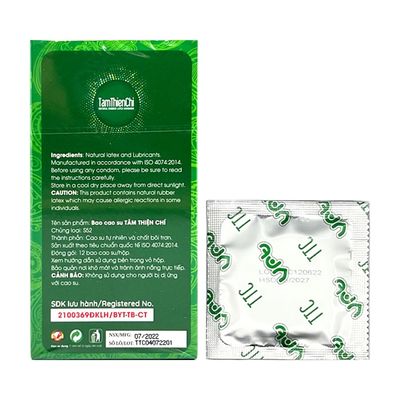 Bao cao su siêu mỏng kéo dài thời gian Tâm Thiện Chí Gia Đình 12 cái che tên chính hãng