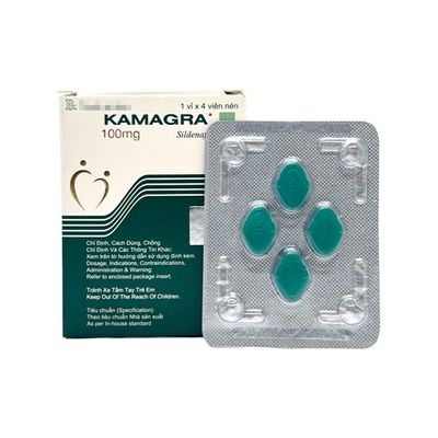 Viên uống cương dương tăng cường sinh lý nam giới Kamagra 100 - Hộp 4v Chính hãng