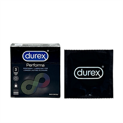 Bao cao su siêu mỏng kéo dài thời gian che tên Durex Performa 3 cái chính hãng