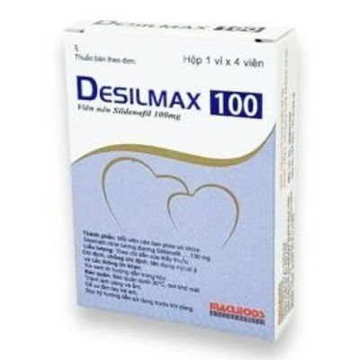 Viên uống hỗ trợ sinh lý Cường Dương Desilmax 100 - Hộp 1 vỉ × 4 viên Chính hãng 