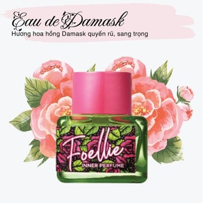 Nước hoa vùng kín Foellie hồng xanh - Hương hoa hồng Damask sang trọng