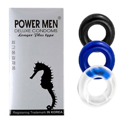 Combo Hộp 12 bao cao su Powermen gai + 1 vòng trơn đeo dương vật kéo dài thời gian hiệu quả