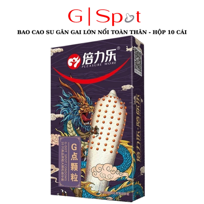 Bao Cao Su Gân Gai Lớn Nổi Toàn Thân Rồng Lộn HBM - Hộp 10 Cái