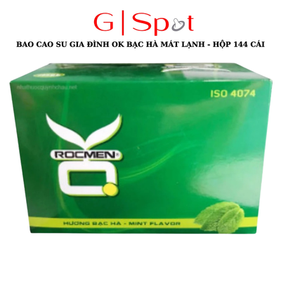 Bao Cao Su OK Giá Rẻ Gia Đình Bạc Hà Mát Lạnh - Hộp 144 Cái