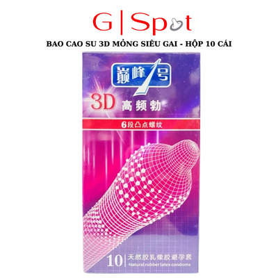 Bao Cao Su 3D Mỏng Siêu Gai Kích Thích Tăng Cảm Giác Cho Nữ - Hộp 10 Cái 310748
