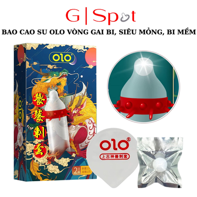 Bao Cao Su OLO Rồng Lộn Vòng Gai Bi, Bcs Siêu Mỏng 0.01mm + Bi Mềm Silicon
