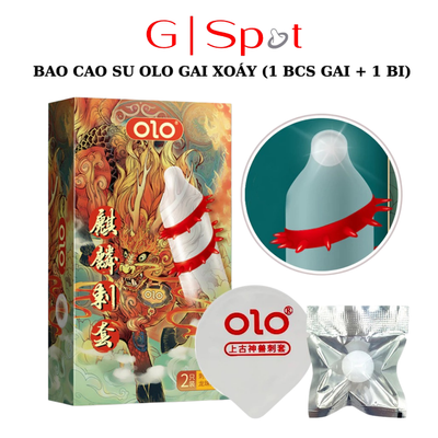 Bao Cao Su OLO, Gai Xoáy, Siêu Mỏng 0.03mm, Bi Silicon Đi Kèm, Nhiều Gel