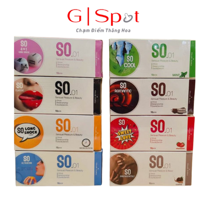 Bao Cao Su SO Siêu Mỏng Size 52mm - Hộp 12 cái - Ngẫu Nhiên