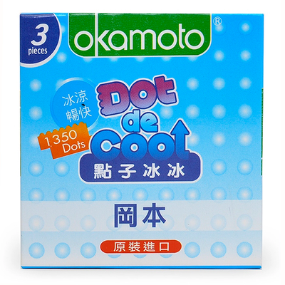 Bao Cao Su Okamoto Dot De Cool Gai Lạnh Kéo Dài Thời Gian - Hộp 3 Cái