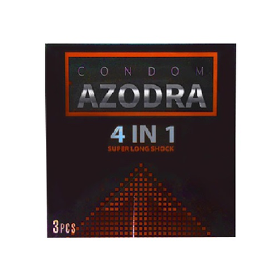 Bao Cao Su Azodra 4 in 1 – Kéo Dài Thời Gian, Gân Gai - Hộp 3 Cái