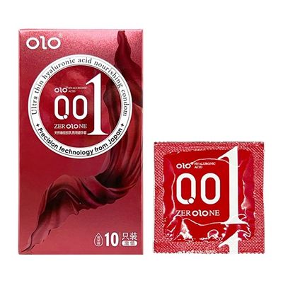 Bao cao su siêu mỏng kéo dài thời gian OLO Thin Square Red 10 cái che tên chính hãng