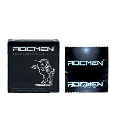 Bao cao su siêu mỏng kéo dài thời gian Rocmen Đen 3 cái che tên chính hãng