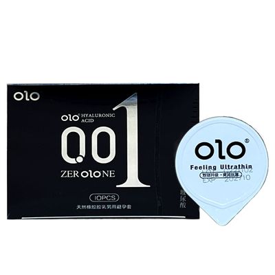 Bao cao su siêu mỏng kéo dài thời gian OLO 001 Đen 10 cái che tên chính hãng