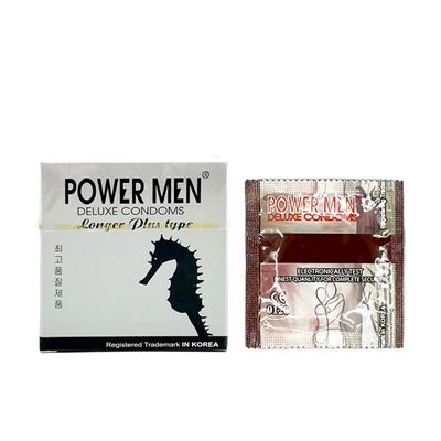 Bao cao su siêu mỏng kéo dài thời gian Powermen Longer Plus 3 cái che tên chính hãng