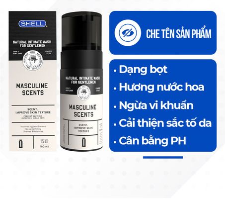 Dung dịch vệ sinh nam dạng bọt, hương thơm nam tính Shell Masculine Scents - Chai 100ml | Snap Shop