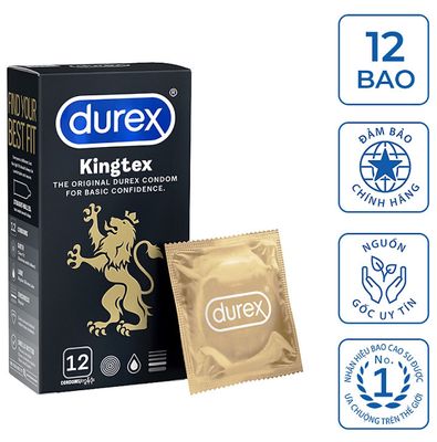 Bao Cao Su Durex Kingtex - Size Nhỏ 49mm - Nhập Khẩu Chính Hãng - Che Tên Sản Phẩm